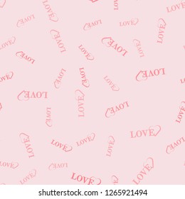 text love with hearts seamless pattern, Happy Valentine s Day print