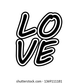 text love icon. Element of Valentine for mobile concept and web apps icon. Glyph, flat icon for website design and development, app development