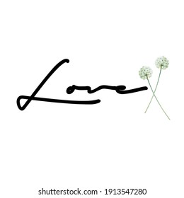 text  ''LOVE'' lettering designs vector illustration black and white for print and web projects. Banners, stickers, packaging. background. Modern calligraphy and hand lettering.