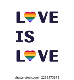 Text love is love with LGBT hearts