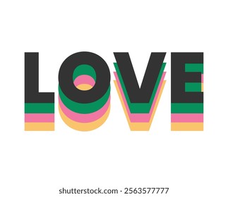 Text love retro unique design with blank background
