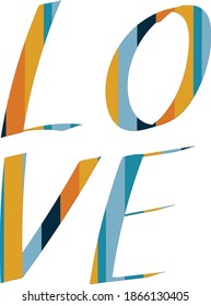 Text Love in vector. Desing.
