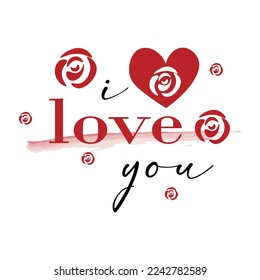 Text I LOVE YOU on white background. Valentine's Day celebration