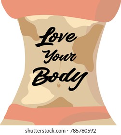 text love your body on vitiligo stomach 