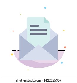 Text, Mail, Office, Pencil Abstract Flat Color Icon Template