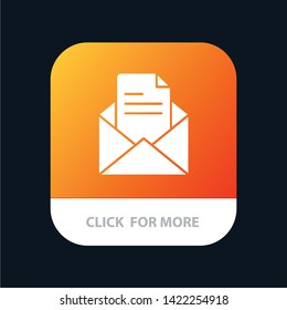 Text, Mail, Office, Pencil Mobile App Button. Android and IOS Glyph Version