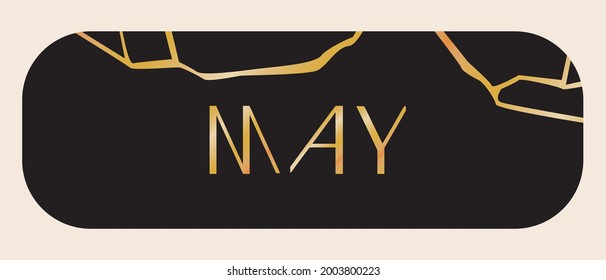 El texto puede, kintahora ilustración. Ilustración de material vectorial plano. El mes de primavera es mayo. Tarjeta de papel. Texto simbólico para el planificador, calendario. Puede pegarse para el diseño. Gráficos vectoriales