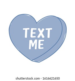 Text Me Conversation Heart Illustration