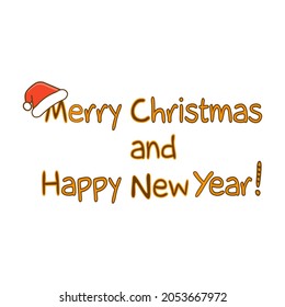 Text: Merry Christmas and Happy New Year in tuger style. Vector illustration.