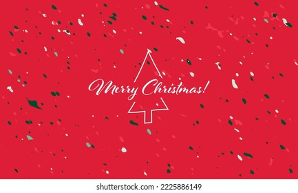Texto Feliz Navidad y Árbol sobre el fondo abstracto de las vacaciones. Plantilla universal para tarjetas de Navidad. Papel mural de Navidad.
