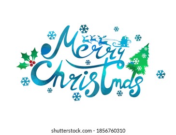 Text Merry Christmas. Vector illustration