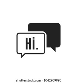 Text Message Chatting Bubble Mobile Smartphone App Vector Icon Illustration