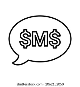 Text message, communication, sms line icon. Outline vector.