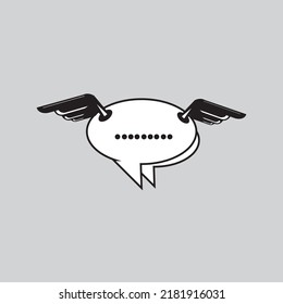 text message in delivery, vector logo icon