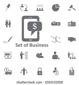 text message with dollar sign icon. Simple element illustration. Business icons universal for web and mobile on white background