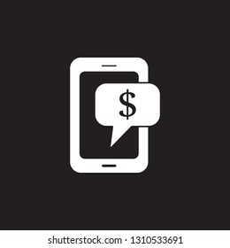 text message with dollar sign icon. Simple element illustration. Business icons universal for web and mobile