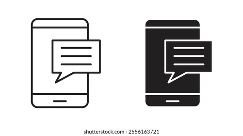 Text message Filled flat icons set for apps and web ui designs.