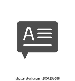 Text message glyph icon or conversation sign