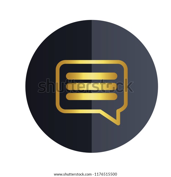 Text Message Icon Black Circle Background Stock Vector (Royalty Free ...