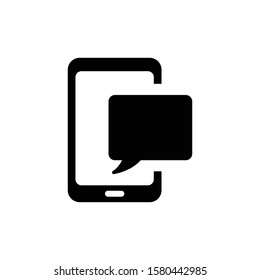 Text message icon in black color
