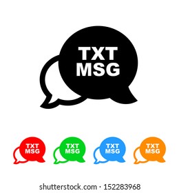 Text Message Icon with Color Variations