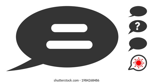 Text message icon designed in flat style. Isolated vector text message icon image on a white background, simple style. Some similar icons appended also.
