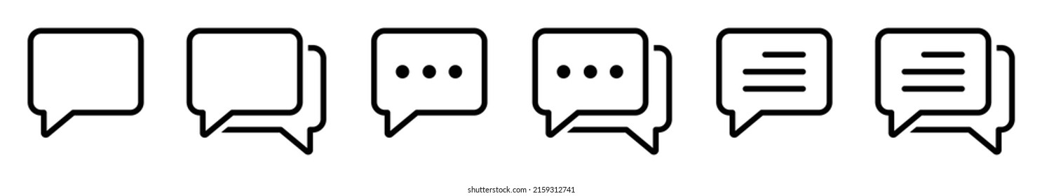 Imágenes de iconos de mensajes de texto. Icono de chat de burbujas de voz. Icono de chat, Ilustración vectorial