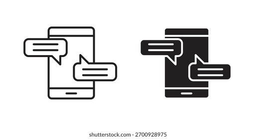 Text message icon line. eps 10 vector illustration