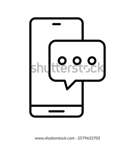 Text message icon logo sign set vector outline