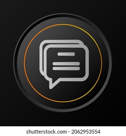 Icono de mensaje de texto en botón oscuro