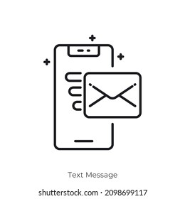 Symbol für Textnachricht. Konkretes Stildesign einzeln auf weißem Hintergrund