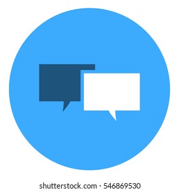 Text message icon - Rounded glyph style - Dark blue, light blue and white
