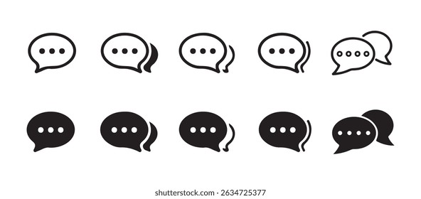 Text Message icon set in line style. Chat message symbol, Chat speech bubble, vector illustration eps 10