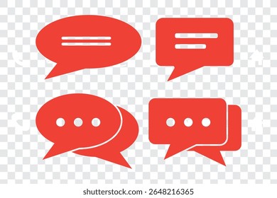 Text Message icon set in line style. Chat message symbol, Chat speech bubble, Social media message sign. Vector illustration