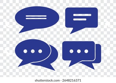 Text Message icon set in line style. Chat message symbol, Chat speech bubble, Social media message sign. Vector illustration