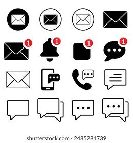 Text Message Icon set, Vector Illustration

