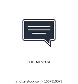 text message icon. simple element illustration. isolated trendy filled text message icon on white background. can be used for web, mobile, ui.