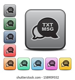 Text Message Icon Square Icon Set