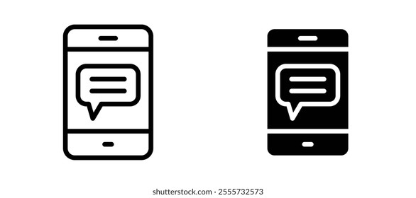 Text message icon symbol collection on white background.