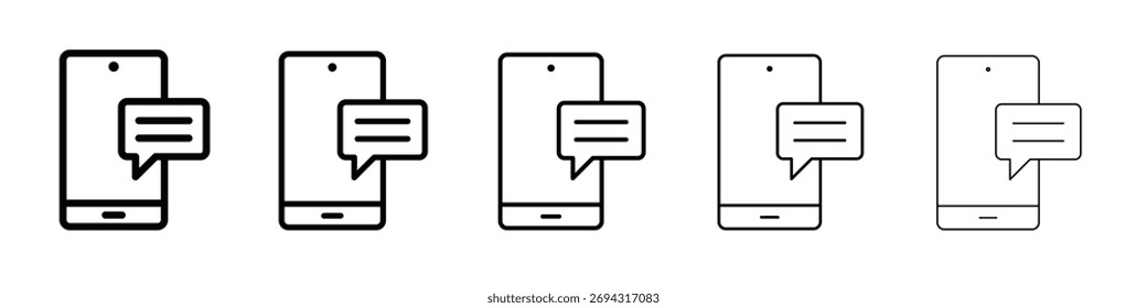Text message icon. Thin line icons collection for web ui.