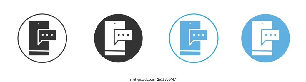 Ícone de mensagem de texto Conjunto de gráficos vetoriais