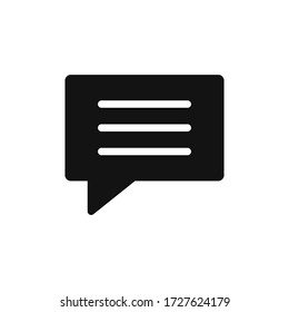 Text message icon vector. Simple and filled speech bubble sign