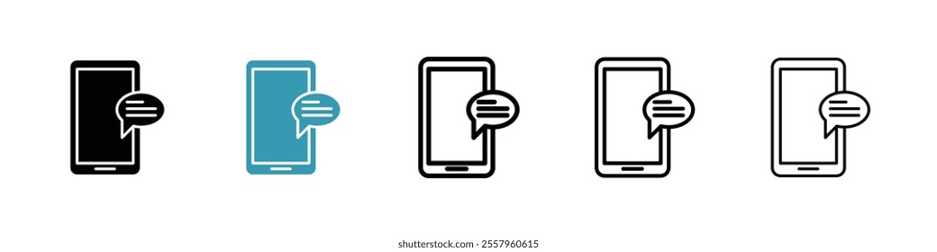 Text message icons pack in black and blue.