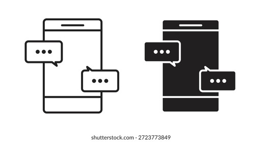 Symbole für Textnachrichten, Vektorsymbole. gefülltes flaches Zeichen