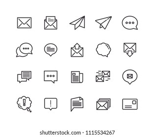 Text message icons with White Background.
Simple line vector icons.
