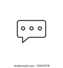 Text message line icon, outline vector sign, linear style pictogram isolated on white. Speech bubble symbol, logo illustration. Editable stroke