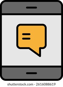 Text Message Line Vector Icon Design