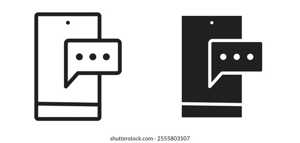 Text message liner icon vector set.
