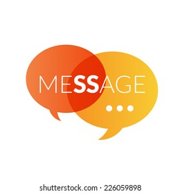 Text message logo, sms or mail vector icon