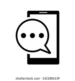 Text message phone icon flat vector illustration design isolated on white background